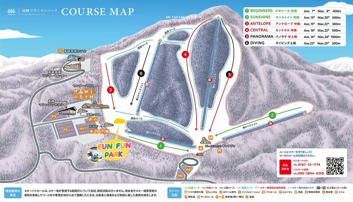 ゲレンデコース情報 ｜ 高峰マウンテンパーク スキー場